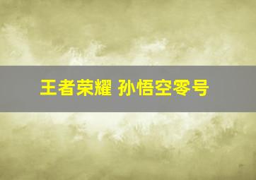 王者荣耀 孙悟空零号